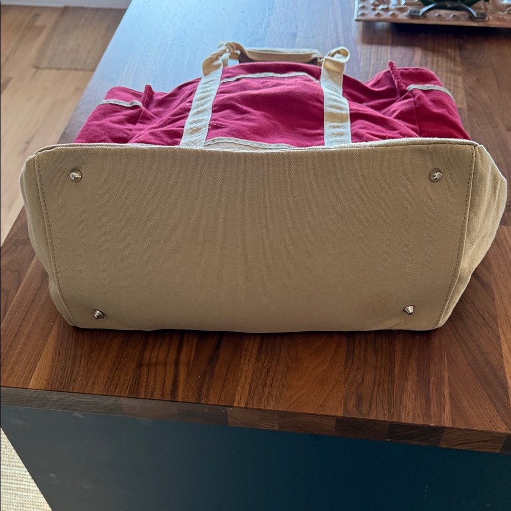 Red and Tan Tote Bag - Picture 2 of 4